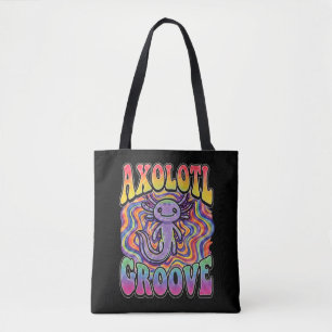 Süße groovy Hippie-Axolotl-Retro-70er-Regenbogen-K