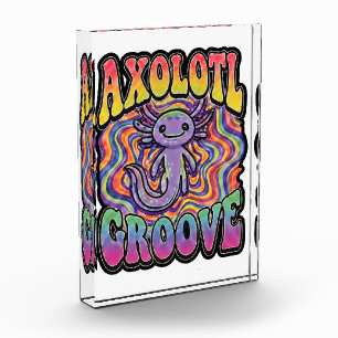 Süße Groovy Hippie Axolotl Retro 70er Regenbogen K Fotoblock
