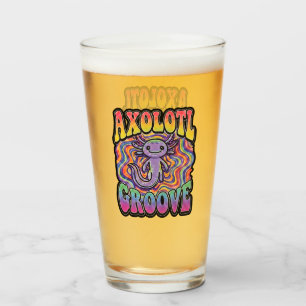 Süße Groovy Hippie Axolotl Retro 70er Regenbogen K Glas