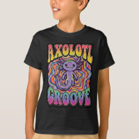 Süße groovy Hippie-Axolotl-Retro-70er-Regenbogen-K