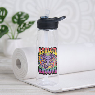 Süße groovy Hippie-Axolotl-Retro-70er-Regenbogen-K Trinkflasche