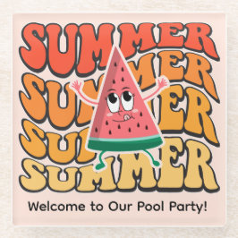 Süße Groovy Retro Sommer Wassermelonen Party Glasuntersetzer