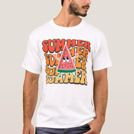 Süße groovy Retro-Sommer-Wassermelonen-Party T-Shirt