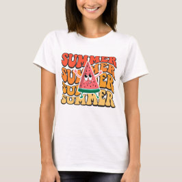 Süße groovy Retro-Sommer-Wassermelonen-Party T-Shirt