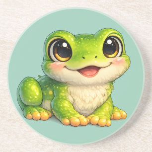 Süße großäugige Frosch Kawaii Tier Design Getränkeuntersetzer