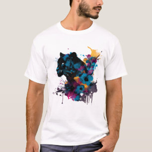 Süße große schwarze Katze T-Shirt