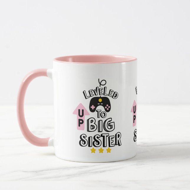 Süße große Schwester-Ebene Wortkunst  Tasse (Links)
