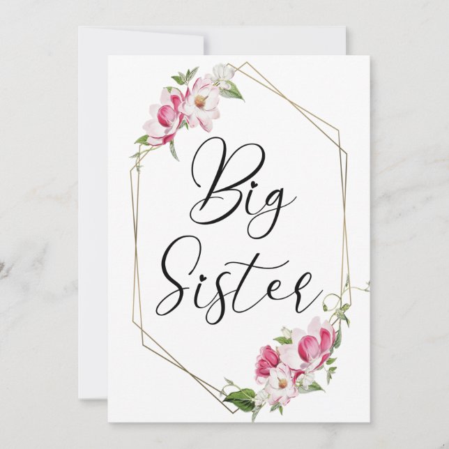 Süße große Schwester Einladung (Vorderseite)