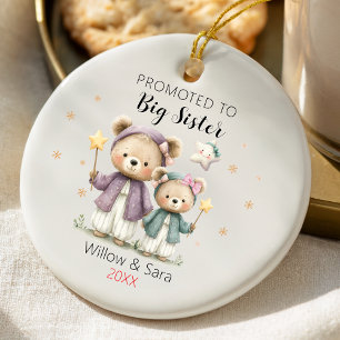 Süße große Schwester Teddybären Weihnachten Keramik Ornament