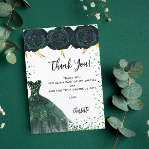 Süße grüne 16er-Kleid-Blumen-Dankeskarten Einladung
