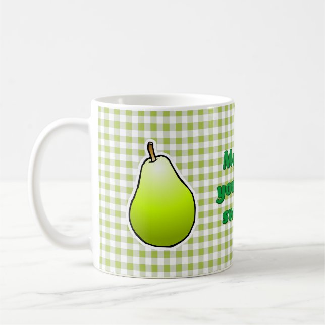 Süße grüne Birne Kaffeetasse (Links)