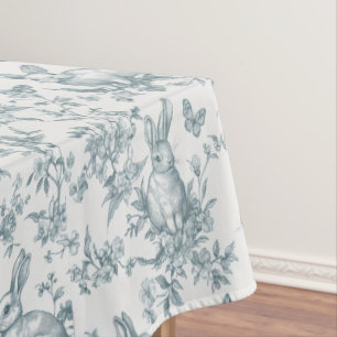 Süße grüne Bunny-Rabbits Französische Toile Tischdecke