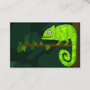 Süße grüne Chamäleon-Illustration tropisches Repti Visitenkarte