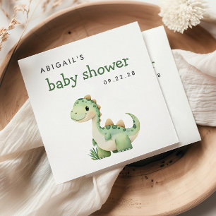 Süße grüne Dinosaurier-Baby-Party Serviette