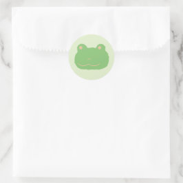 Süße grüne Frosch-Illustration Klassischer runder Aufkleber