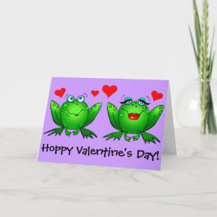 Süße grüne Frösche Frohe lustige Valentinstag Feiertagskarte