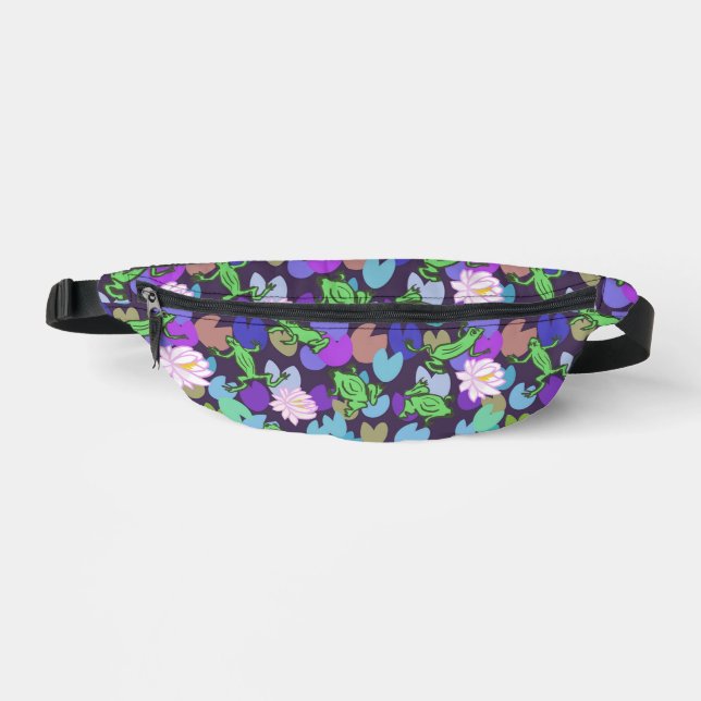 Süße grüne Frösche lila vBauchtasche Bauchtasche (Vorderseite)