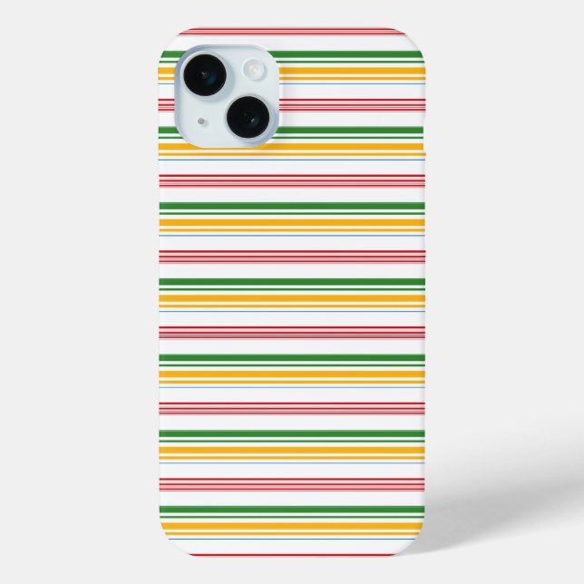 Süße grüne gelbe Streifen Case-Mate iPhone Hülle (Rückseite)