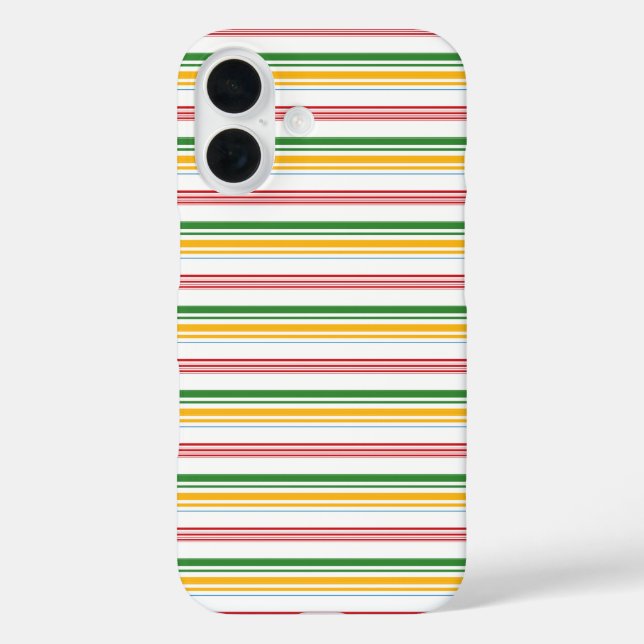 Süße grüne gelbe Streifen Case-Mate iPhone Hülle (Rückseite)