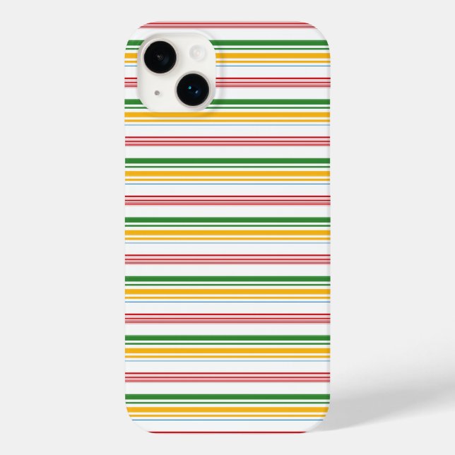 Süße grüne gelbe Streifen Case-Mate iPhone Hülle (Rückseite)