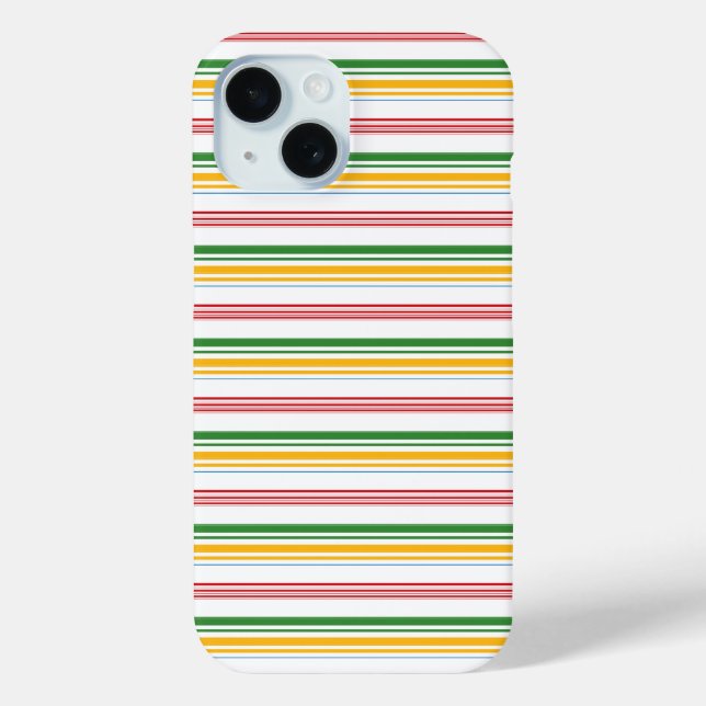 Süße grüne gelbe Streifen Case-Mate iPhone Hülle (Rückseite)