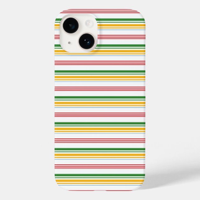 Süße grüne gelbe Streifen Case-Mate iPhone Hülle (Rückseite)