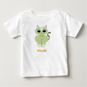 Süße grüne Kitz Katzen Cartoon Baby T-shirt