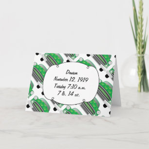 Süße grüne Retro-Auto-Baby-Shower-Geschenke Einladung