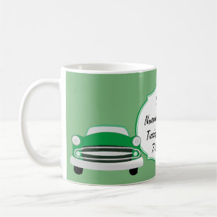 Süße grüne Retro-Auto-Baby-Shower-Geschenke Kaffeetasse