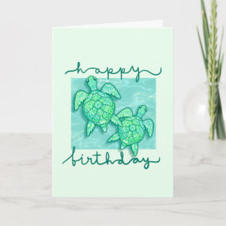 Süße grüne Schildkröten Alles Gute zum Geburtstag Karte