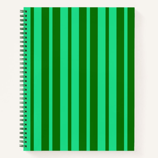 Süße grüne stilvolle Streifenmuster-Design  Notizbuch (Vorderseite)