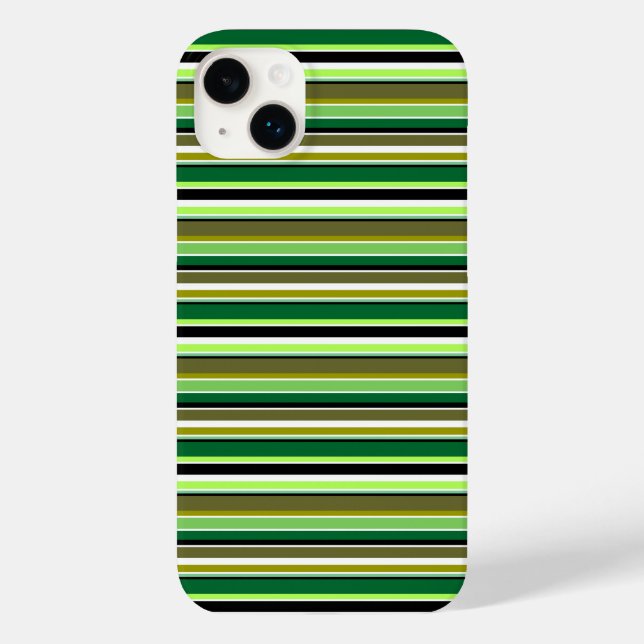 Süße grüne weiße Streifen Case-Mate iPhone Hülle (Rückseite)