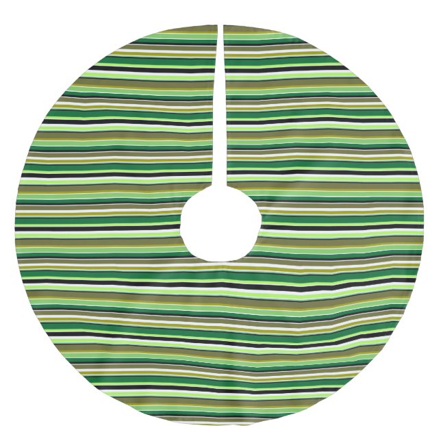 Süße grüne weiße Streifen Polyester Weihnachtsbaumdecke (Vorderseite)
