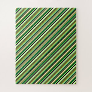Süße grüne weiße Streifen Puzzle