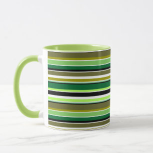 Süße grüne weiße Streifen Tasse
