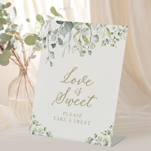 Süße Grüner-Eukalyptus-Liebe-Ist-Süß-Schild Sockelschild