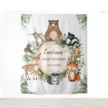 Süße Grünflächen-Waldtiere Baby Shower