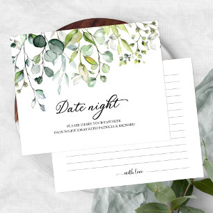 Süße Grünpflanzen Brautparty Date Night Jar Karten