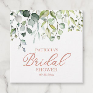 Süße Grünpflanzen Eukalyptus Aquarell Brautdusche  Geschenkanhänger