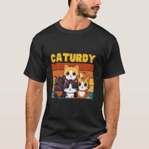Süße Gruppe von Katzen am Samstag, auch bekannt al T-Shirt