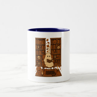 Süße gruselige Bibliothek, Herbstleseghost, Zweifarbige Tasse