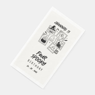 Süße gruselige Geburtstags-Halloween-Doodle Serviette