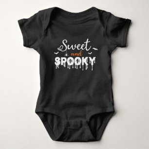 Süße Gruselige Halloween Fledermaus Orange Schwarz Baby Strampler