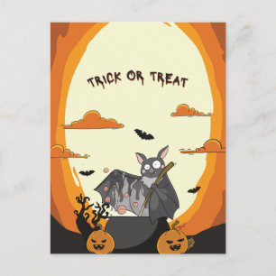 Süße gruselige Halloween-Fledermaus-Party Feiertagspostkarte