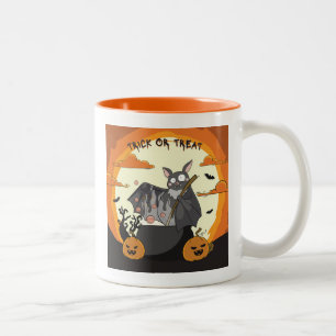 Süße gruselige Halloween-Fledermaus-Party Zweifarbige Tasse