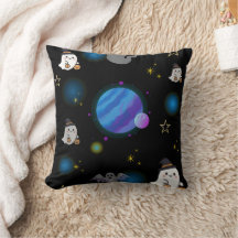 Süße gruselige Halloween-Galaxie-Wurfkissen