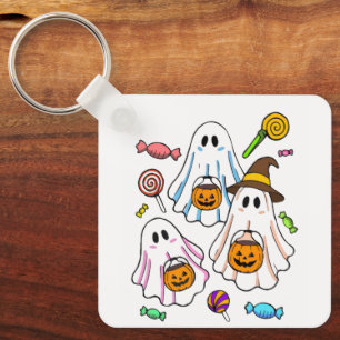 Süße gruselige Halloween-Geister & Süßigkeiten zum Schlüsselanhänger