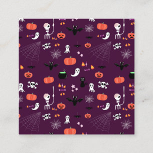 Süße Gruselige Halloween-Kunst Telefonnummerkarte
