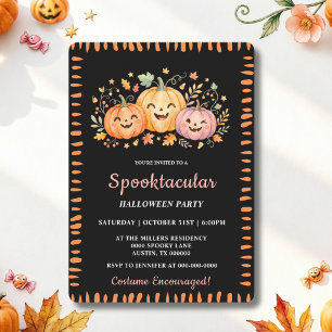 Süße gruselige Halloween-Kürbisparty Einladung