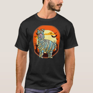 Süße gruselige Halloween-Mumien-Alpaka-Kostüm-Lama T-Shirt